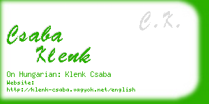 csaba klenk business card